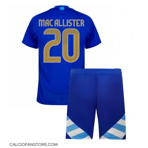 Maglia Calcio Argentina Alexis Mac Allister #20 Seconda Divisa Bambino Copa America 2024 Manica Corta (+ pantaloncini)